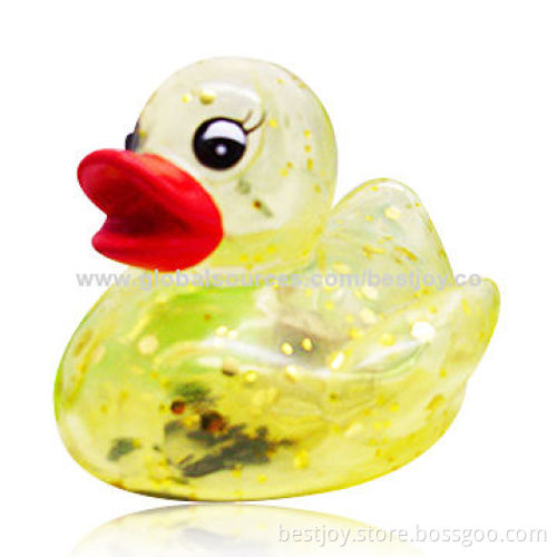 Transparent Flashing and Floating Rubber Duck Toy for Children, RoHS, EN71 Marks